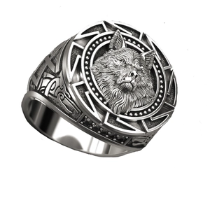 Anello Testa Di Lupo Vichingo Rilievo Totem Celtico Lega Di Metallo Retro Punk Gotico Gioielli Per Uomo