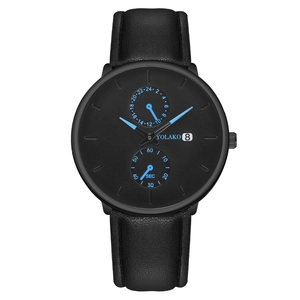 Montre À Quartz Pour Hommes Bracelet En Cuir Boîtier En Alliage Calendrier Date Cadrans Affaires Décontracté Mode Poignet
