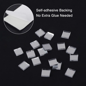 Self-adhesive glass mirror mosaic tiles for DIY decor with silver reflective surface