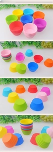 Close-up of colorful fluted silicone muffin cups in various vibrant food-grade shades