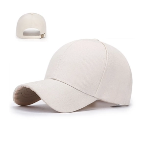 Classic cream cotton baseball cap with adjustable metal buckle and breathable eyelets