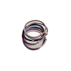 Set di elastici per capelli ad alta elasticità con perline dorate in colori Morandi