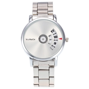 Orologio Al Quarzo Di Moda Cinturino In Acciaio Inossidabile Cassa In Lega Quadrante Girevole Per Uomo E Donna