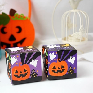 Halloween Party Süßigkeiten Boxen Quadratische Papier Geschenkverpackung Box Klappdeckel DIY Keks Verpackungsbox Halloween Geschenke