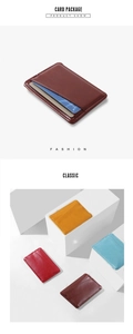 Slim PU leather card holder with multi-slot design in various bright colors for women