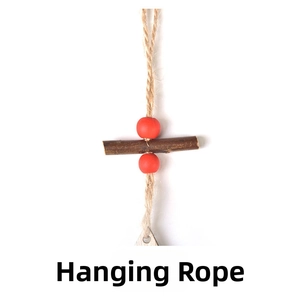 Detail of Christmas wooden pendant with rustic twine lanyard and red wooden beads