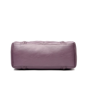 Purple faux leather tote bag base with woven detail and lychee pattern texture