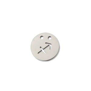 Poliertes Edelstahl-Schützen-Sternzeichen-Amulett mit Hohl-Design und Doppel-Löchern
