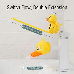 Cute duck cartoon faucet extender set for kids hand washing with handle extension