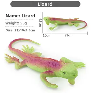Realistic chameleon toy model in green and purple, detailed skin texture, 21x10x4.5cm