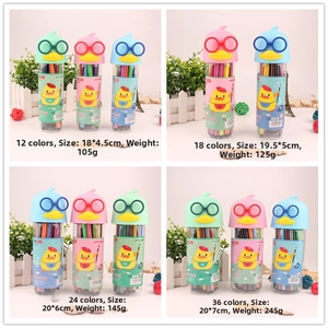 Washable watercolor pen set in cute duck packaging with 12, 18, 24, and 36 color options