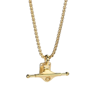 Skateboard Truck Pendant Necklace Titanium Steel Box Chain Hip Hop Streetwear Jewelry Accessories For Men Women
