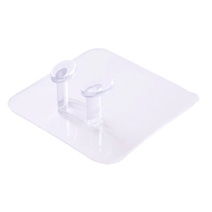 Transparent adhesive wall hook for power plug storage on smooth tile surfaces