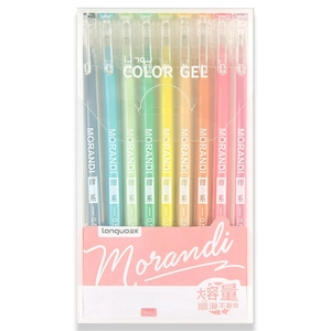 Morandi colors 10-piece gel pen set with 0.5mm large capacity ink for smooth writing