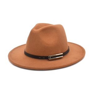 Chapeau Fedora En Laine À Bord Large Pour Hommes Femmes Couleur Unie Style Jazz Panama Avec Boucle De Ceinture Élégant Rétro