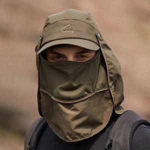 Outdoor Sonnenschutz Hut Mit Abnehmbarer Gesicht Maske Nackenklappe Schnell Trocknend Atmungsaktiv Angeln Wandern Baseballkappe