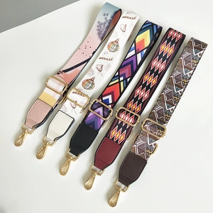 Adjustable woven replacement straps with geometric and bohemian patterns for handbags