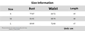 Size chart for slim fit polka dot T-shirt showing bust and waist measurements in cm