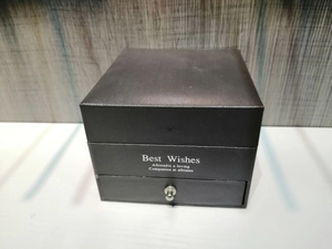Deep grey textured jewelry gift box with a drawer, silver handle, and Best Wishes text
