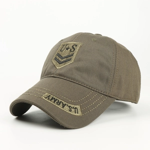 Berretto da baseball in cotone stile militare con ricamo U.S. Army in verde oliva