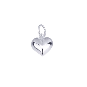 Polished S925 sterling silver heart-shaped pendant for DIY jewelry making