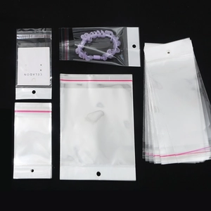 Clear OPP self-sealing bags with hanging holes for DIY jewelry and accessories