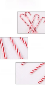 Detailed macro view of red and white spiral patterns on Christmas candy cane ornaments