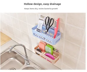 Hollow base design of the wall-mounted rack for quick drainage and keeping items dry