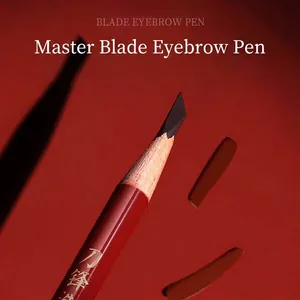 Waterproof blade eyebrow pen with hard core oil formula for natural defined brows
