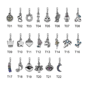 DIY Charms Pendants 316L Stainless Steel Zircon Crystal For Bracelet Jewelry Making Fashion Multi Designs