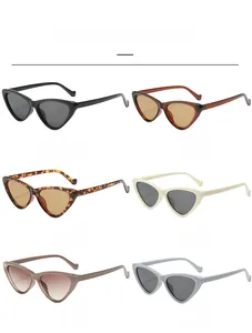 Detail display of trendy cat-eye sunglasses available in six diverse color selections