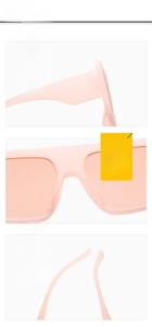 Detail display of durable hinges and anti-allergy nose pads on pink oversized sunglasses