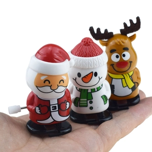 Christmas Wind Up Toys Plastic Walking Head Shaking Cartoon Santa Snowman Reindeer For Party Favor Desktop Decor Kids Gift Novelty