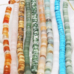 Natural Stone Abacus Beads Loose Spacer For DIY Jewelry Making Round Flat Gemstone Cylindrical Accessories