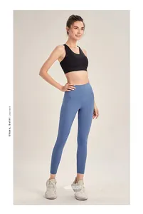 Detail showing the U-neck sports bra and high-waisted compression yoga leggings set