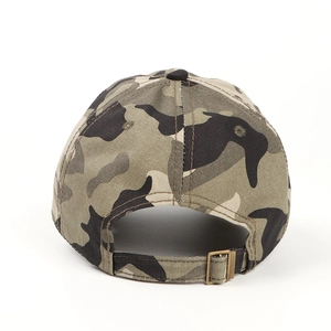 Cappellino da baseball camouflage classico con fibbia in metallo ottone antico