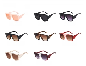 Detailed grid display showing eight different colors of vintage oversized square sunglasses