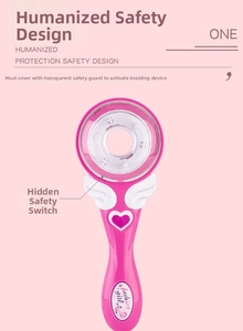 Pink electric hair braider for girls featuring a safe hidden switch and protective cover