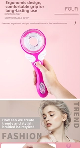 Pink electric hair braider for girls with angel wings design and heart button detail