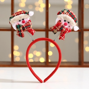Cerchietto natalizio con pupazzi di neve in peluche per decorazioni e feste
