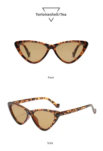 Macro detail of tortoiseshell cat eye sunglasses with high quality tea lenses