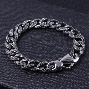 Punk-Stil Edelstahl Herren-Panzerarmband mit feiner körniger Oberflächenstruktur