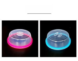 Transparent microwave splatter covers with colorful handles and airtight seals
