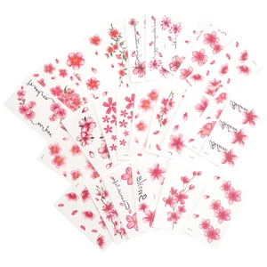Temporary cherry blossom tattoo stickers with floral petals and inspirational words