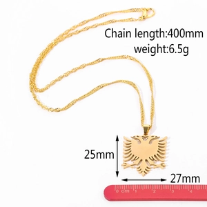 Détails de taille du collier aigle d'Albanie montrant les dimensions de 25x27mm