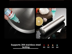 304 stainless steel mortar pestle durability test with chemical testing liquid