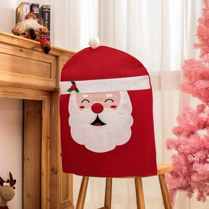 Coprisedia natalizio a forma di Babbo Natale rosso per decorazione tavola festiva casa