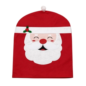 Coprisedia natalizio a forma di Babbo Natale in feltro rosso e bianco con pompon