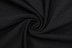 Détail macro d'un tissu en maille noire avec grain texturé pour haut d'hiver