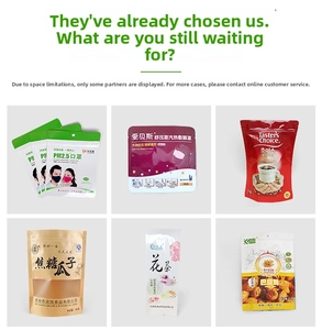 Detailed display of custom printed packaging bags for snacks, masks, and coffee packets
